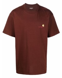 Мужская коричневая футболка с круглым вырезом от Carhartt WIP
