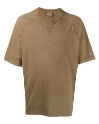 Мужская коричневая футболка с круглым вырезом от Champion