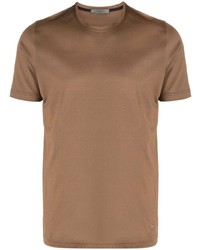 Мужская коричневая футболка с круглым вырезом от Corneliani