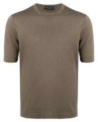 Мужская коричневая футболка с круглым вырезом от Dell'oglio