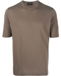 Мужская коричневая футболка с круглым вырезом от Dell'oglio