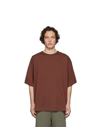 Мужская коричневая футболка с круглым вырезом от Dries Van Noten