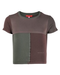 Мужская коричневая футболка с круглым вырезом от Eckhaus Latta