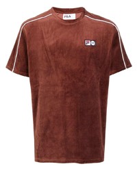 Мужская коричневая футболка с круглым вырезом от Fila
