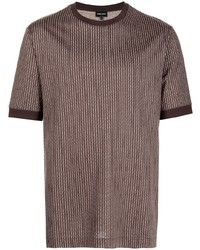 Мужская коричневая футболка с круглым вырезом от Giorgio Armani