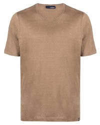 Мужская коричневая футболка с круглым вырезом от Lardini