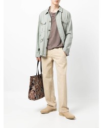 Мужская коричневая футболка с круглым вырезом от VISVIM