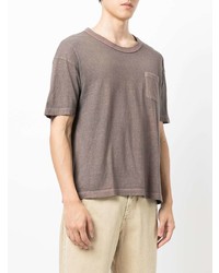 Мужская коричневая футболка с круглым вырезом от VISVIM