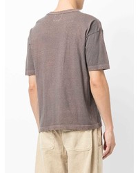 Мужская коричневая футболка с круглым вырезом от VISVIM