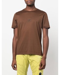Мужская коричневая футболка с круглым вырезом от C.P. Company