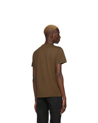 Мужская коричневая футболка с круглым вырезом от Balmain