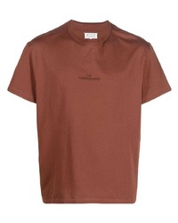 Мужская коричневая футболка с круглым вырезом от Maison Margiela