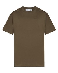 Мужская коричневая футболка с круглым вырезом от Off-White