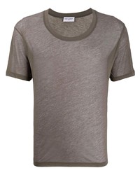 Мужская коричневая футболка с круглым вырезом от Saint Laurent