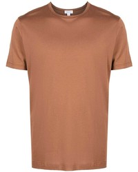Мужская коричневая футболка с круглым вырезом от Sunspel