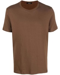 Мужская коричневая футболка с круглым вырезом от Tom Ford