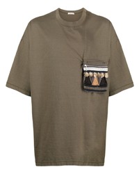 Мужская коричневая футболка с круглым вырезом от Undercover