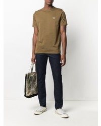 Мужская коричневая футболка с круглым вырезом от Paul Smith