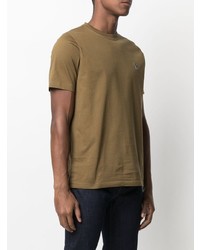 Мужская коричневая футболка с круглым вырезом от Paul Smith