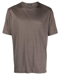Мужская коричневая футболка с круглым вырезом от Zegna