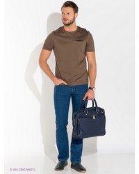 Мужская коричневая футболка от Alfred Muller