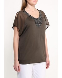 Женская коричневая футболка от Fiorella Rubino