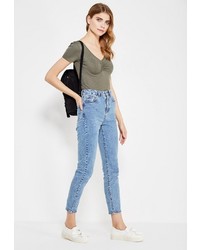 Женская коричневая футболка от Miss Selfridge