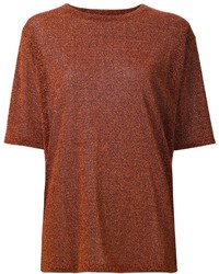 Женская коричневая футболка от MM6 MAISON MARGIELA