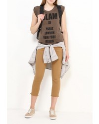 Женская коричневая футболка от Motivi