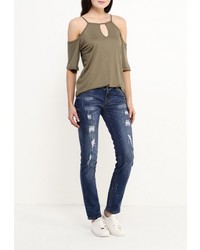 Женская коричневая футболка от Tom Farr