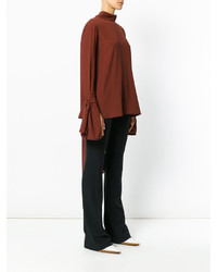 Коричневая шелковая блузка от Marni