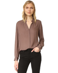 Коричневая шелковая блузка от L'Agence