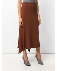 Коричневая шелковая юбка от Jil Sander