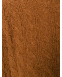 Женская коричневая шерстяная вязаная водолазка от MSGM