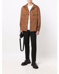 Мужская коричневая шерстяная куртка-рубашка от Z Zegna