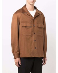 Мужская коричневая шерстяная куртка-рубашка от Z Zegna