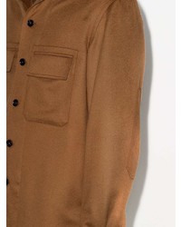 Мужская коричневая шерстяная куртка-рубашка от Ermenegildo Zegna