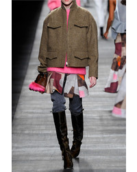 Женская коричневая шерстяная куртка от Fendi