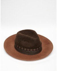 Мужская коричневая шерстяная шляпа от Asos