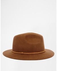 Мужская коричневая шерстяная шляпа от Asos