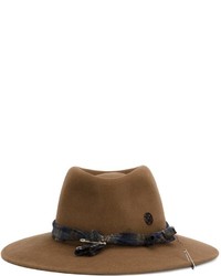 Женская коричневая шерстяная шляпа от Maison Michel