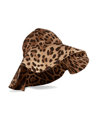 Коричневая шляпа с леопардовым принтом