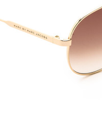 Женские коричнево-золотые солнцезащитные очки от Marc by Marc Jacobs