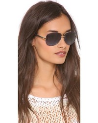 Женские коричнево-золотые солнцезащитные очки от Tory Burch