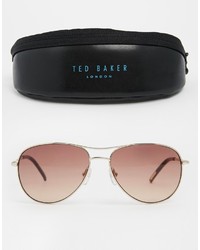 Женские коричнево-золотые солнцезащитные очки от Ted Baker
