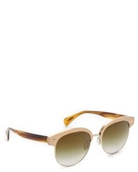 Женские коричнево-золотые солнцезащитные очки от Oliver Peoples