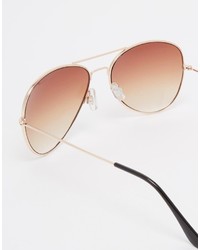 Женские коричнево-золотые солнцезащитные очки от Asos