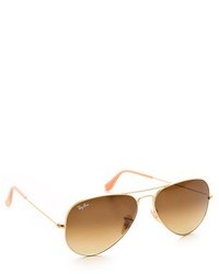 Женские коричнево-золотые солнцезащитные очки от Ray-Ban