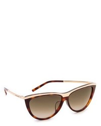 Женские коричнево-золотые солнцезащитные очки от Saint Laurent
