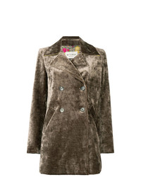 Женское коричневое бархатное пальто от Etro